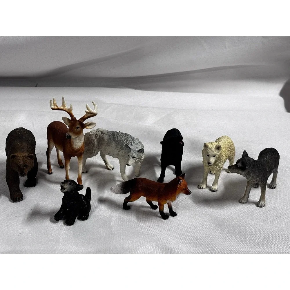 Woodland Animals Miniature Figures 8 PCS‎ Forest Creatures Figurines